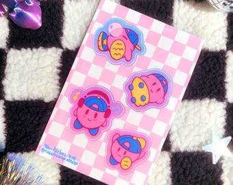 Hoja de pegatinas de Poyo de los años 90 - Kirby - Vaporwave - Hoja de pegatinas - Pegatinas de vinilo