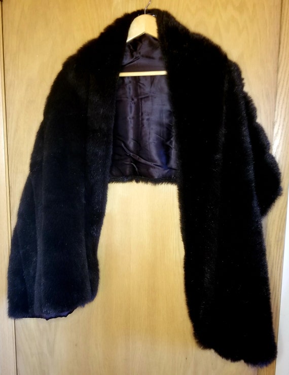 Genuine Vintage Halston - Faux Fur Stole - 1990's - image 2