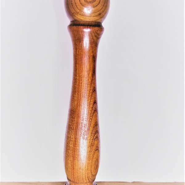 Vintage Oak Peppermill Plus Fourteen Inches Tall Forged Steel Grinder Beautiful Wood Grain