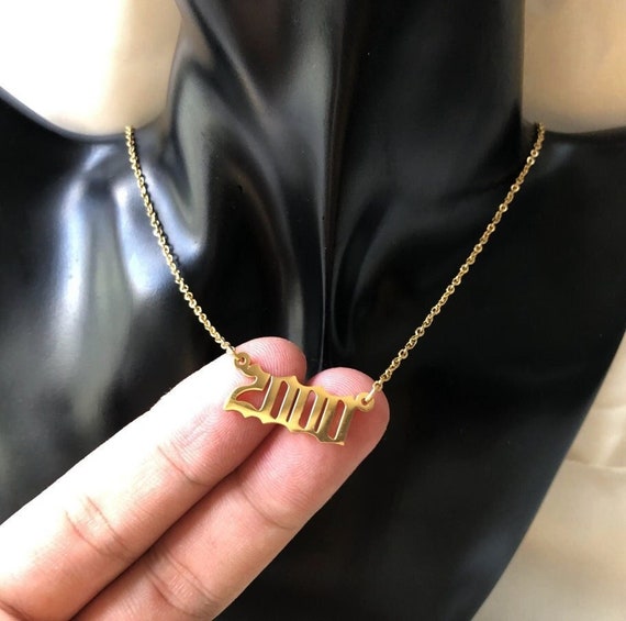 Gold 2000 Birth Year Necklacenecklace 