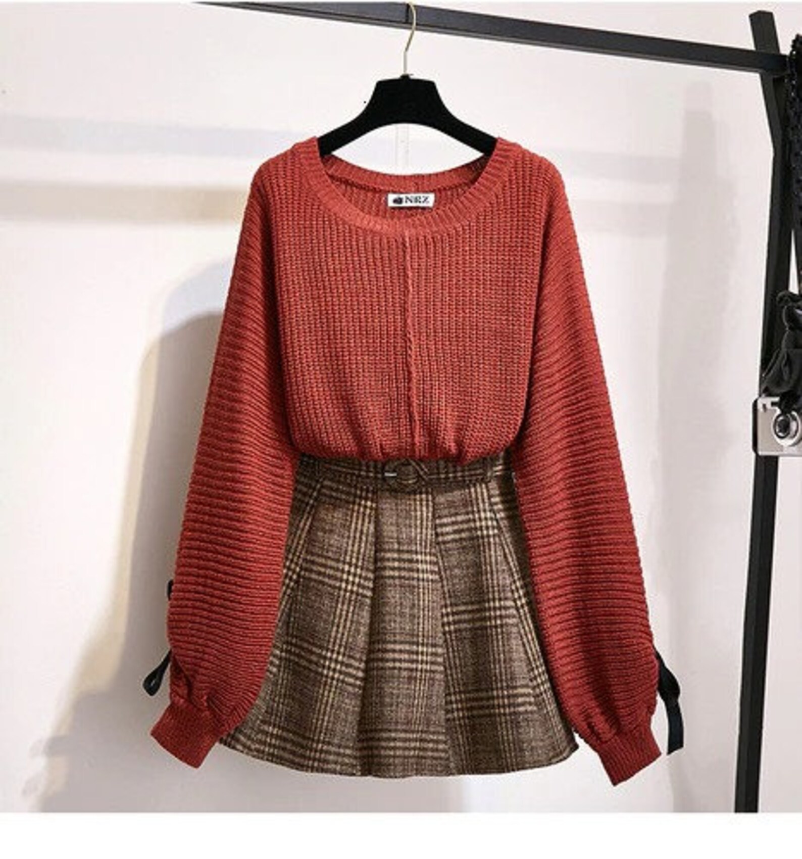 2 Piece Set Knitted Tops And Skirt Set Etsy