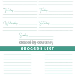 Meal Planning + Ingredient List