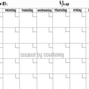 Blank Calendar Template