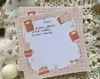 Little Things Illustrated Notepad | Cozy Tear-Off Memo Pad | Autumn Notepad | Cottagecore Fall To-Do List