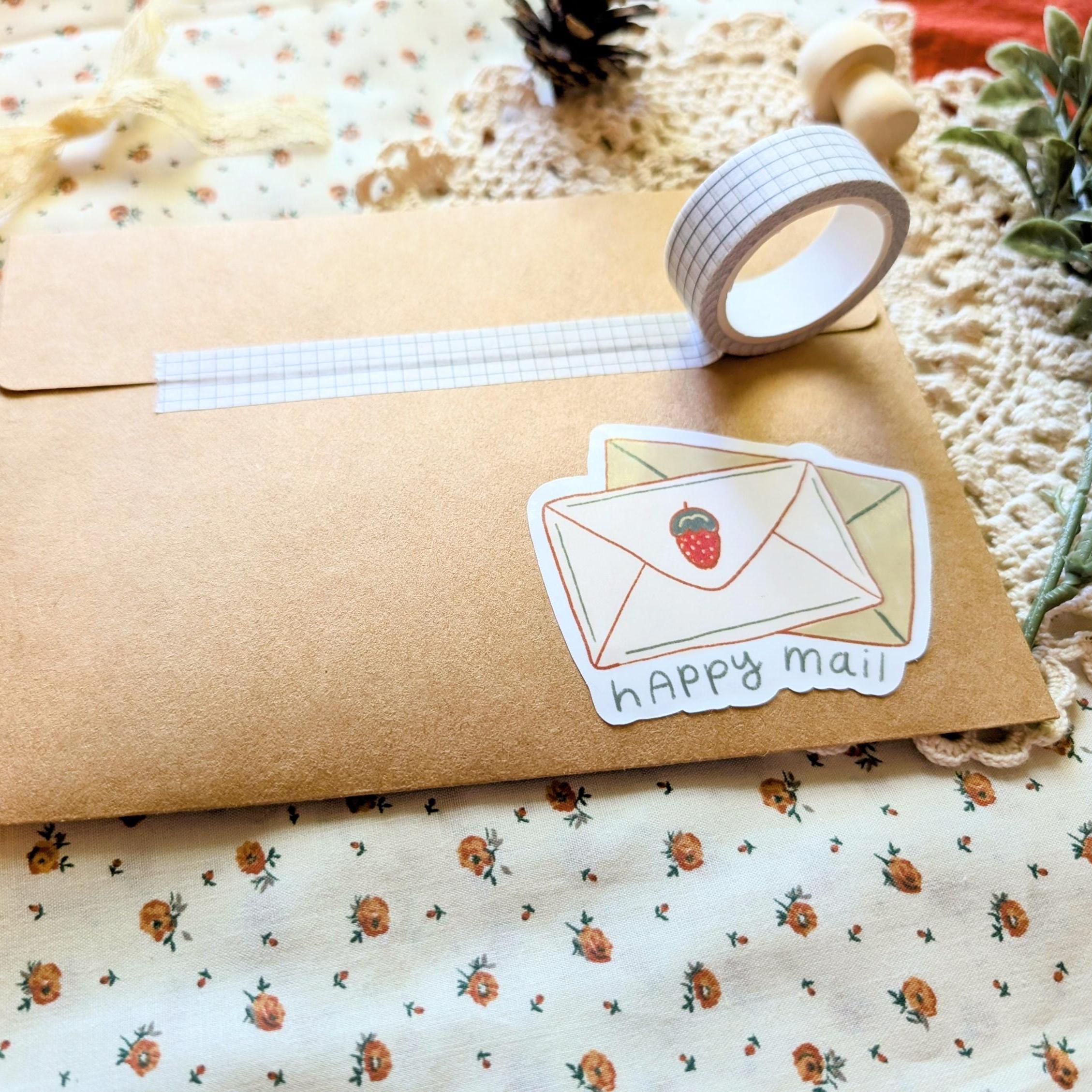 Mail Sticker Happy Mail Illustrated Sticker for Notebook | Die Cut Vinyl Strawberry ...