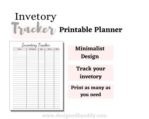 Printable Inventory Tracker Planner Insert Page Inventory - Etsy