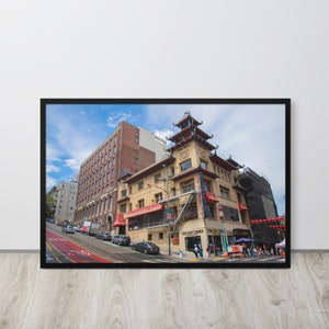 Chinesisches Poster, China Stadt Haus Büro Dekor, Welt Reise Wand Kunst Geschenk, Stadt Landschaft Gerahmter Druck