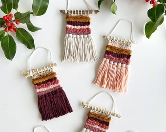 ORNAMENT - Warm Tones | Mini Weaving | Woven Wall Hanging | Weaving | Wall Art