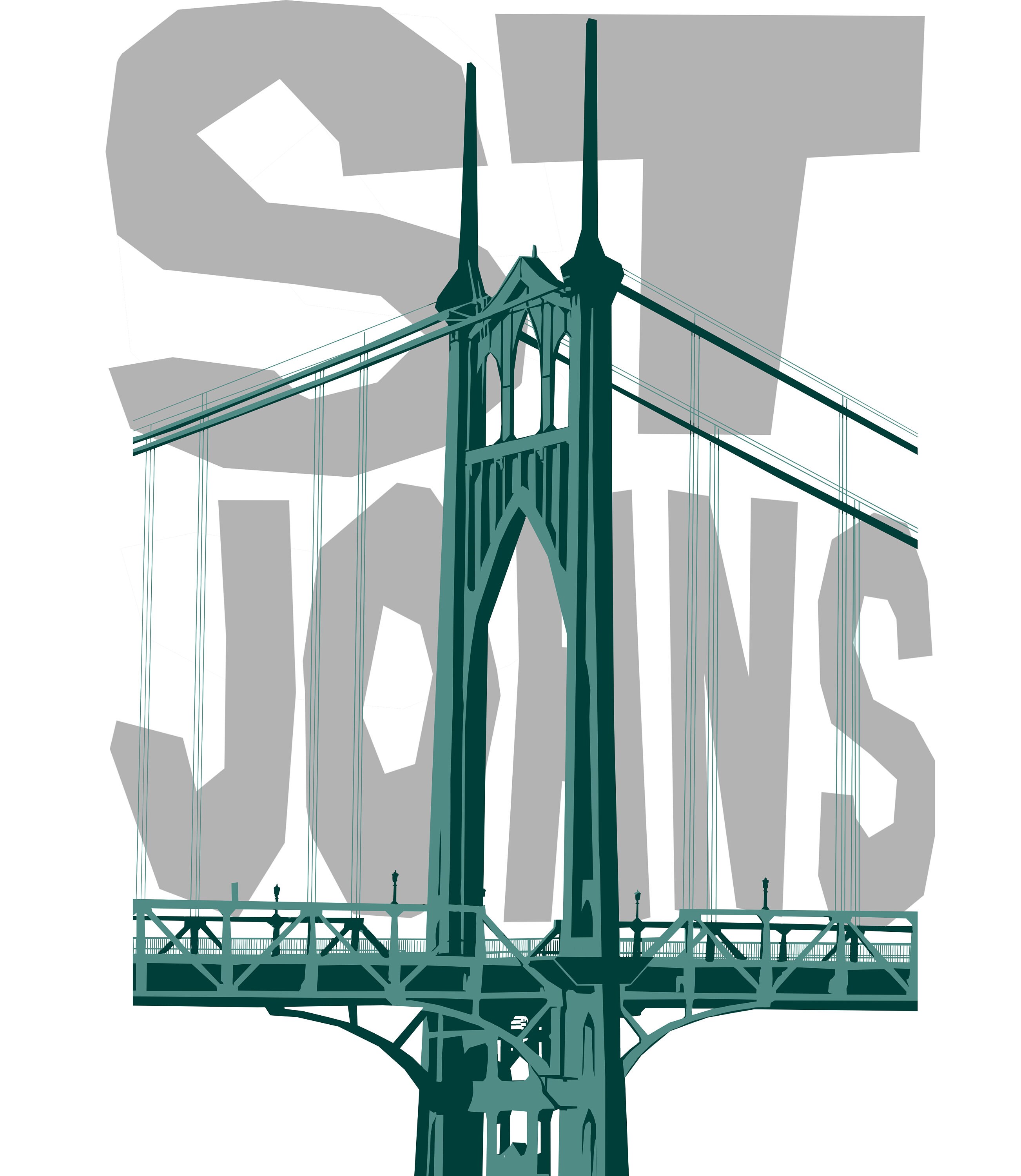 Printable Drawing of St. Johns Bridge in Portland Oregon | Etsy