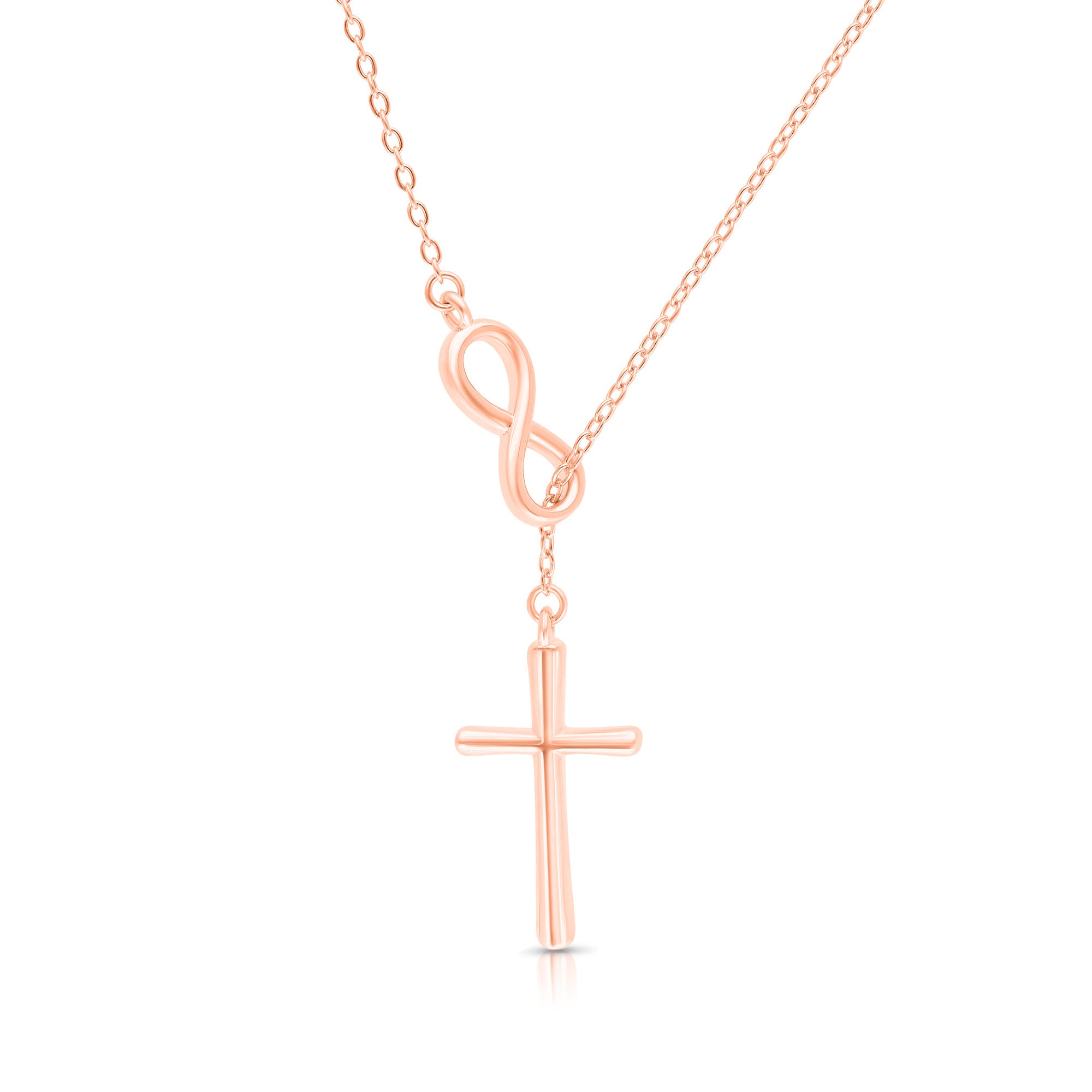 Gold Cross and Infinity Necklace 