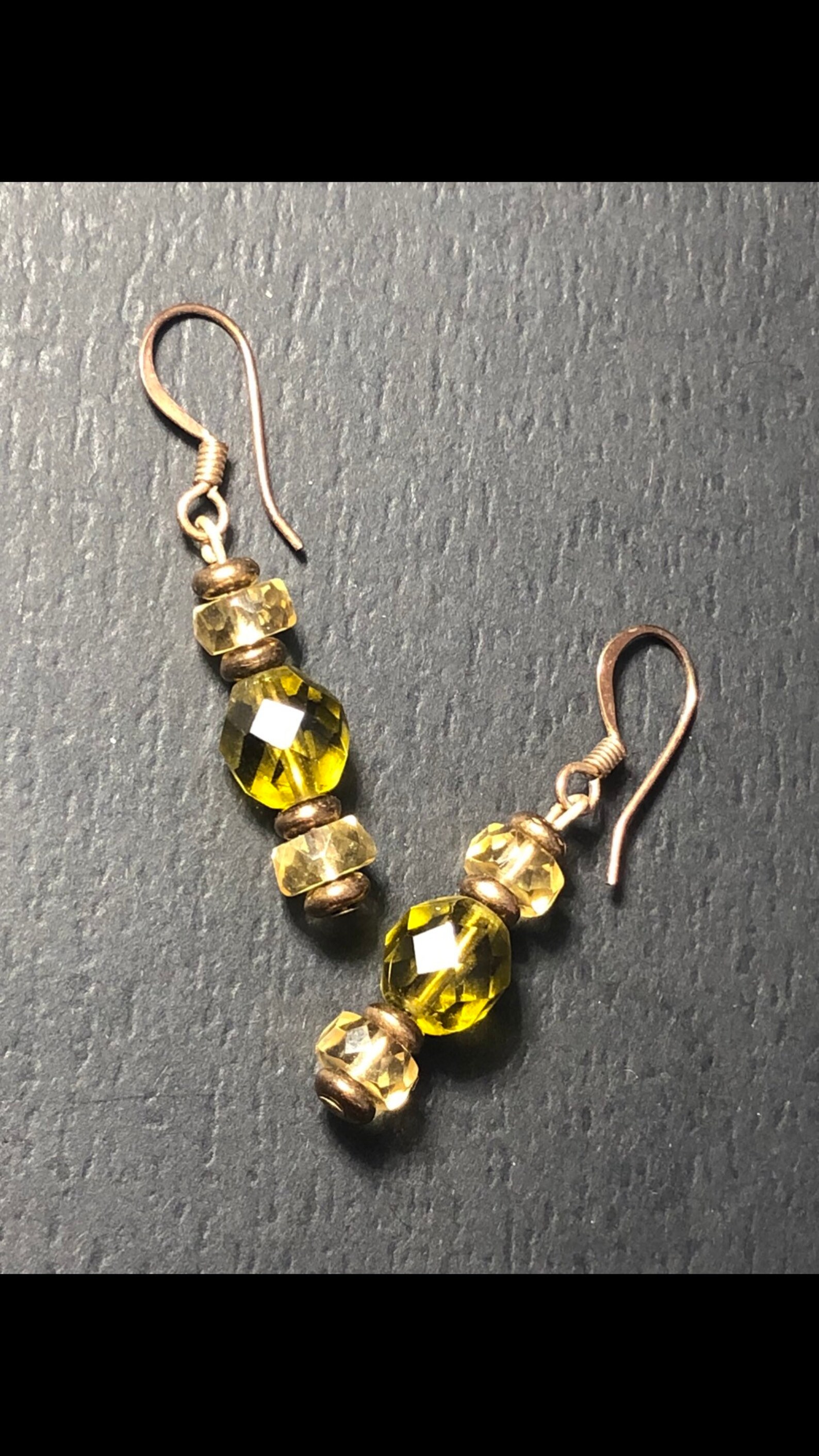 Yellow Beaded Earrings Etsy