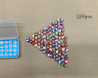 Flag Push Pins for Wooden World Map – 100 Country Flag Pins, Travel Map Accessories, World Map Markers, Geography Pins