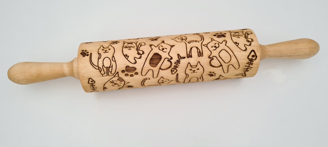 Cat Rolling Pin Engraved Rolling Pin Handmade Rolling Pin - Etsy