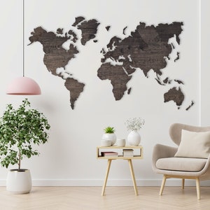 Sperrholz Weltkarte, weiß grau Wand Kunst Wohnkultur Raumdekoration Weltkarte Puzzle, Wand Kunst Dekorative Weltkarte Reisegeschenk