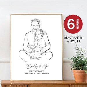 Personalisierte Zeichnung, benutzerdefinierte Einzellinienzeichnung, benutzerdefiniertes Paarlinienporträt, Vatertagsgeschenk, Valentinstagsgeschenk, gesichtsloses Paarporträt