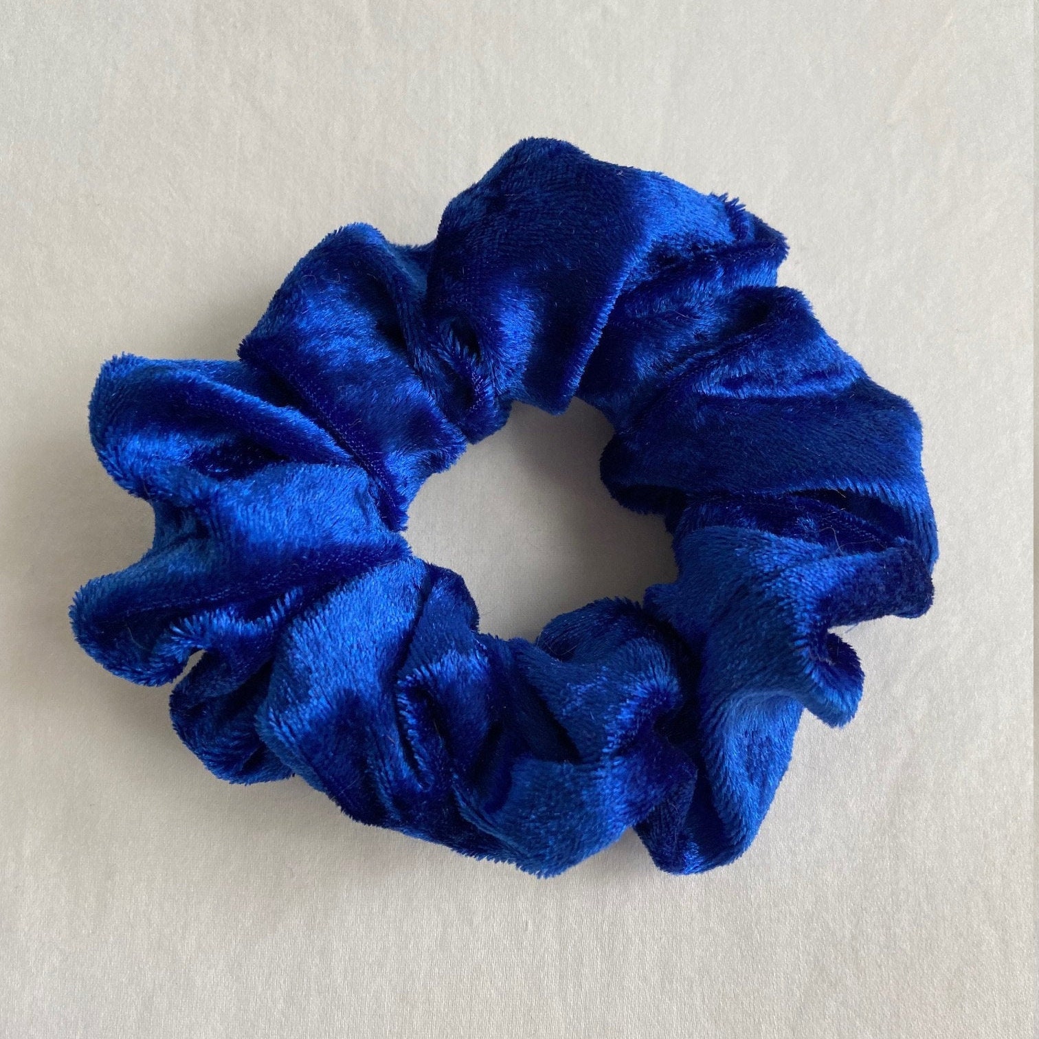 Blue Crushed Velvet Scrunchie Upcycled Fabric | Etsy