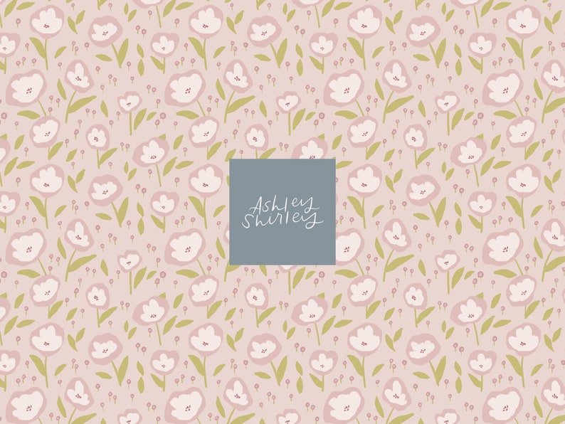 Pink on Pink Floral Seamless Pattern Surface Design Colorful Personal Use or Commercial Use with a License Paper, Clip Art image 2