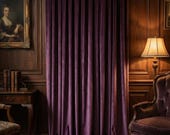 Plum Purple Silk Velvet Curtains • Dark Academia, Aubergine Drapes