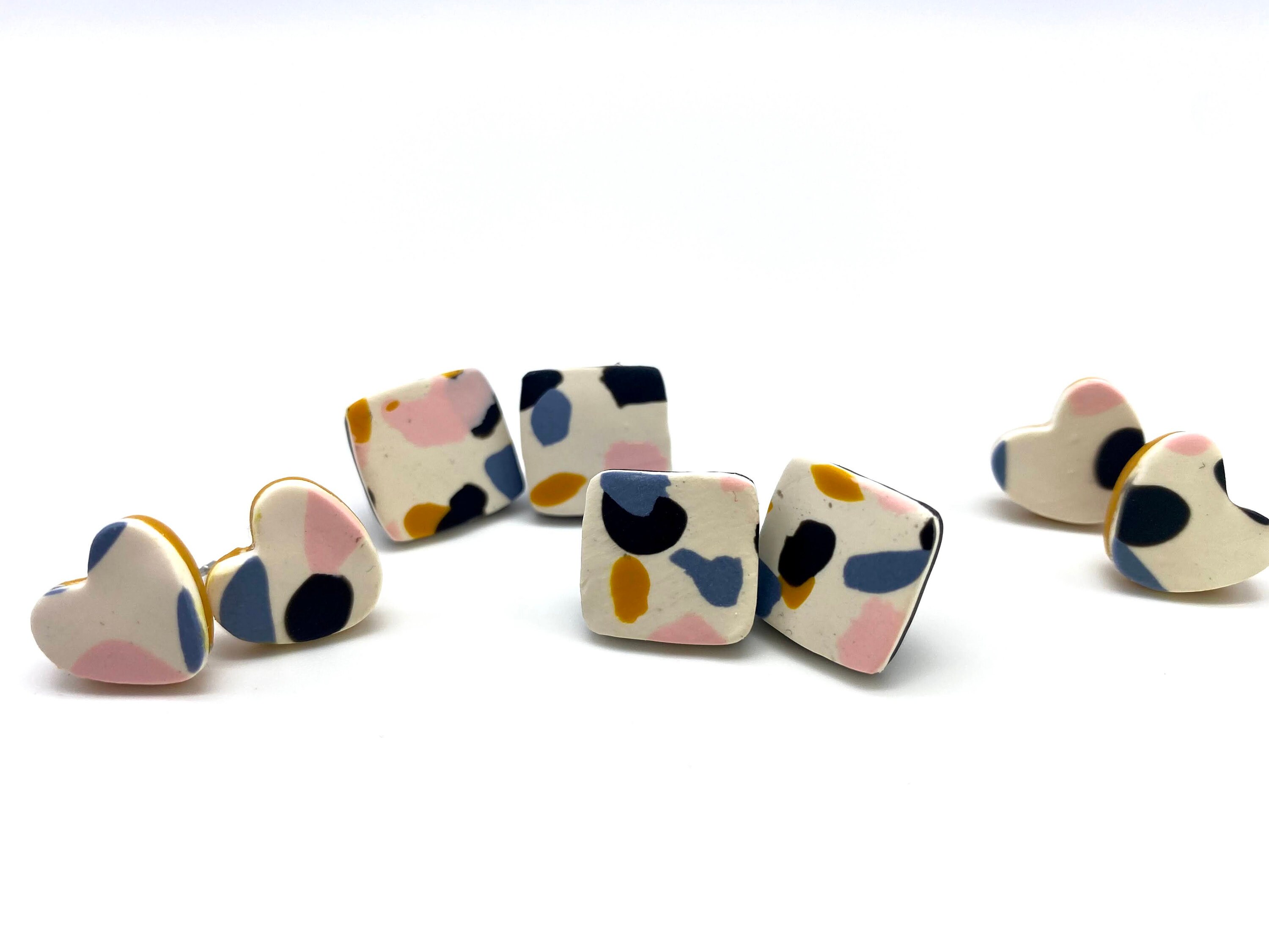Multicolor Stud Pack 1.0 Polymer Clay Earrings Cute Stud Etsy