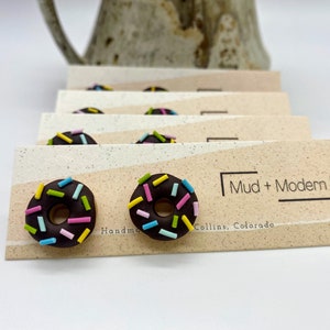 Cute Chocolate Donut Stud Earrings