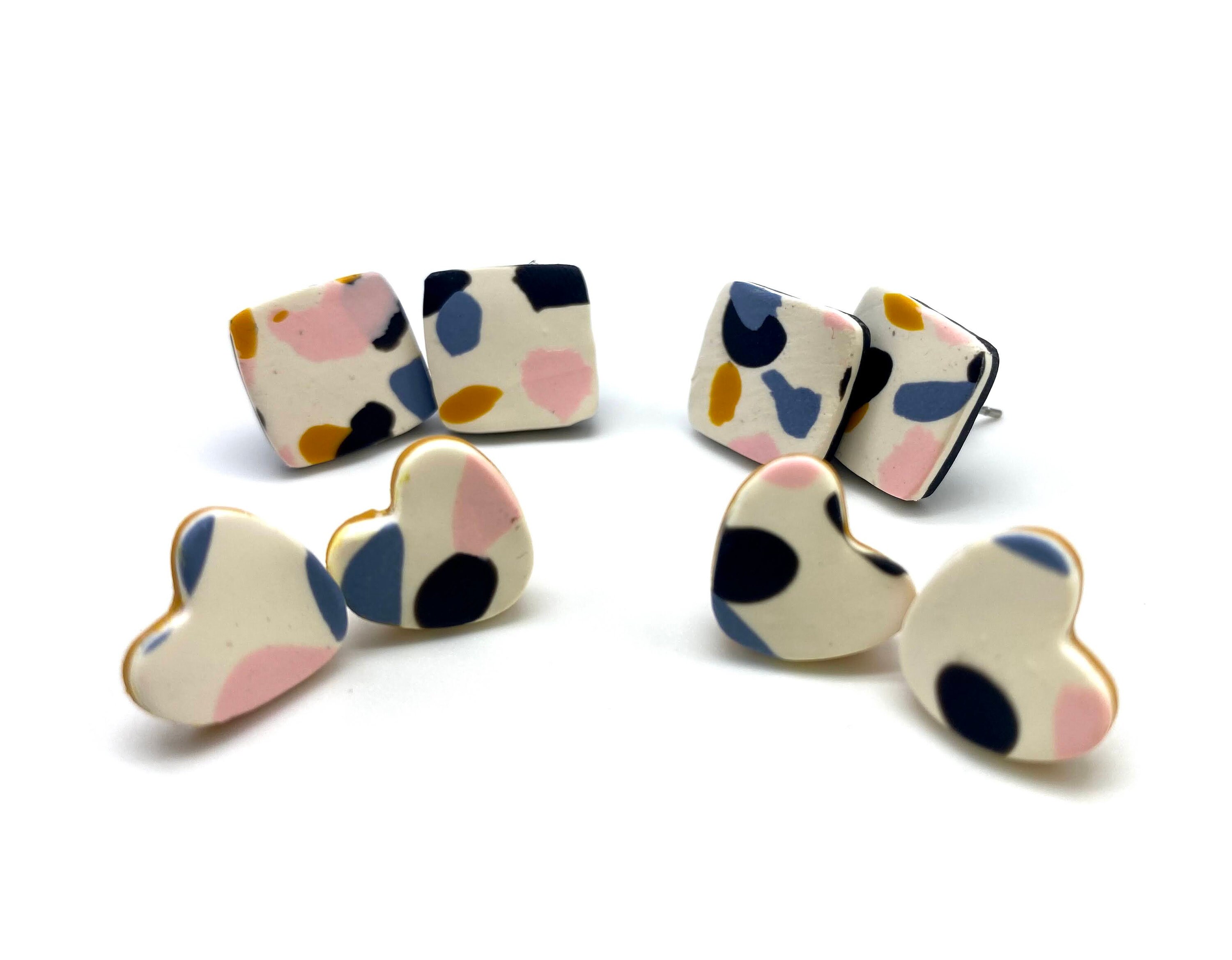 Multicolor Stud Pack 1.0 Polymer Clay Earrings Cute Stud Etsy
