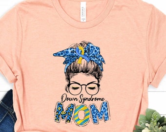 Down Warrior Mommy Tee Support Mother Squad T-Shirt Kids Down Syndrome Gift Down Syndrome Mom Shirt Blue and Yellow Ribbon Shirt