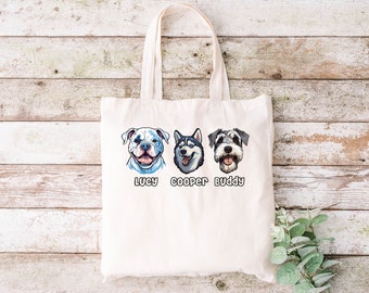 Custom Dog Name Tote - Custom Your Dog Tote Bag - Dog Owners Tote Bag - Custom Dog Photo Tote - Personalized Dog Tote - Gift For Dog Lovers