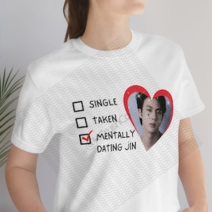 Tshirt Jin pour rencontres mentales, chemise Jin Bts, cadeau pour fan de Bts, Bts Merch, cadeau pour amoureux de Kim Seok-jin, cadeau pour amoureux de Kpop, cadeau pour fan de Kpop, chemise Bts
