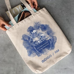Indigo RM Tote Bag, Namjoon Tote Bag, Gift for Bts Fan, Bts Merch, Kim Namjoon Fan Gift, Namjooning Bag, Kpop Bag, Bts Bag, RM Tote Bag