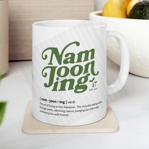 Namjooning-koffiemok, RM-mok, cadeau voor BTS-fan, BTS-merchandise, Namjoon Lover-cadeau, cadeau Kpop-liefhebber, cadeau Kpop-fan, BTS-mok, mok Bts-leger