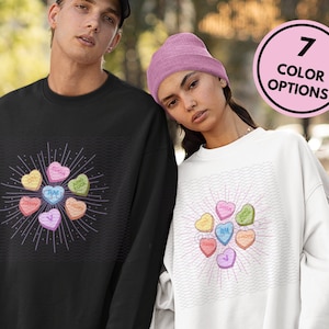 BTS Candy Hearts Sweatshirt, Bts Shirt, Gift for Bts Fan, Bts Merch, Kpop Fan Gift, Bts Cute Sweatshirt, Bts Army Shirt, BTS Sweatshirt