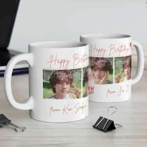 Bts Jin Coffee Mug, Bts Happy Birthday Mug, Bts Fan Gift, Bts Merch, Jin Fan Gift, Kpop Bday Gift, Bts Mug, Jin Birthday Mug