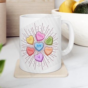 BTS Candy Hearts Mug, Bts Valentines Day Mug, BTS Valentines Gift, Bts Vday Gift, Kpop Fan Gift, Bts Mug, Kpop Bts Mug, BTS Valentine Mug