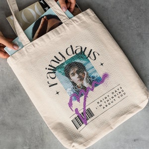 Bts V Rainy Days Tote Bag, I&#39;m Thinking About You,Taehyung Tote Bag,Bts Tote Bag,Bts Merch, Bts Gift,Kpop Tote Bag,Taehyung Layover Tote Bag