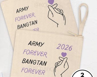 Pochette zippée BTS : armée Bangtan pour toujours, produits dérivés Bts, cadeau pour fan de Kpop