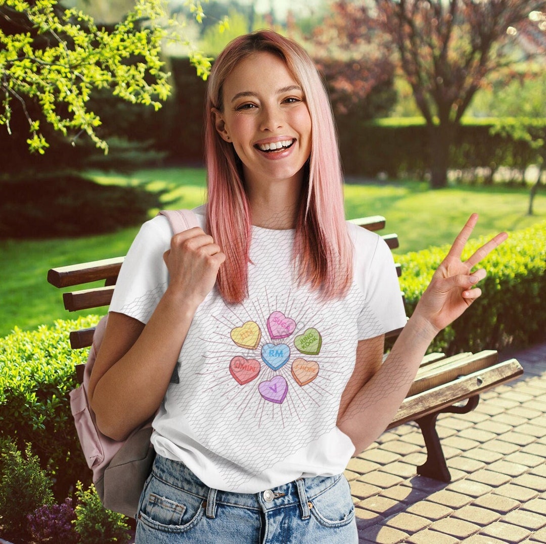 BTS Shirt, Valentines Day Candy Hearts, Bts Merch, Kpop Fan Gift