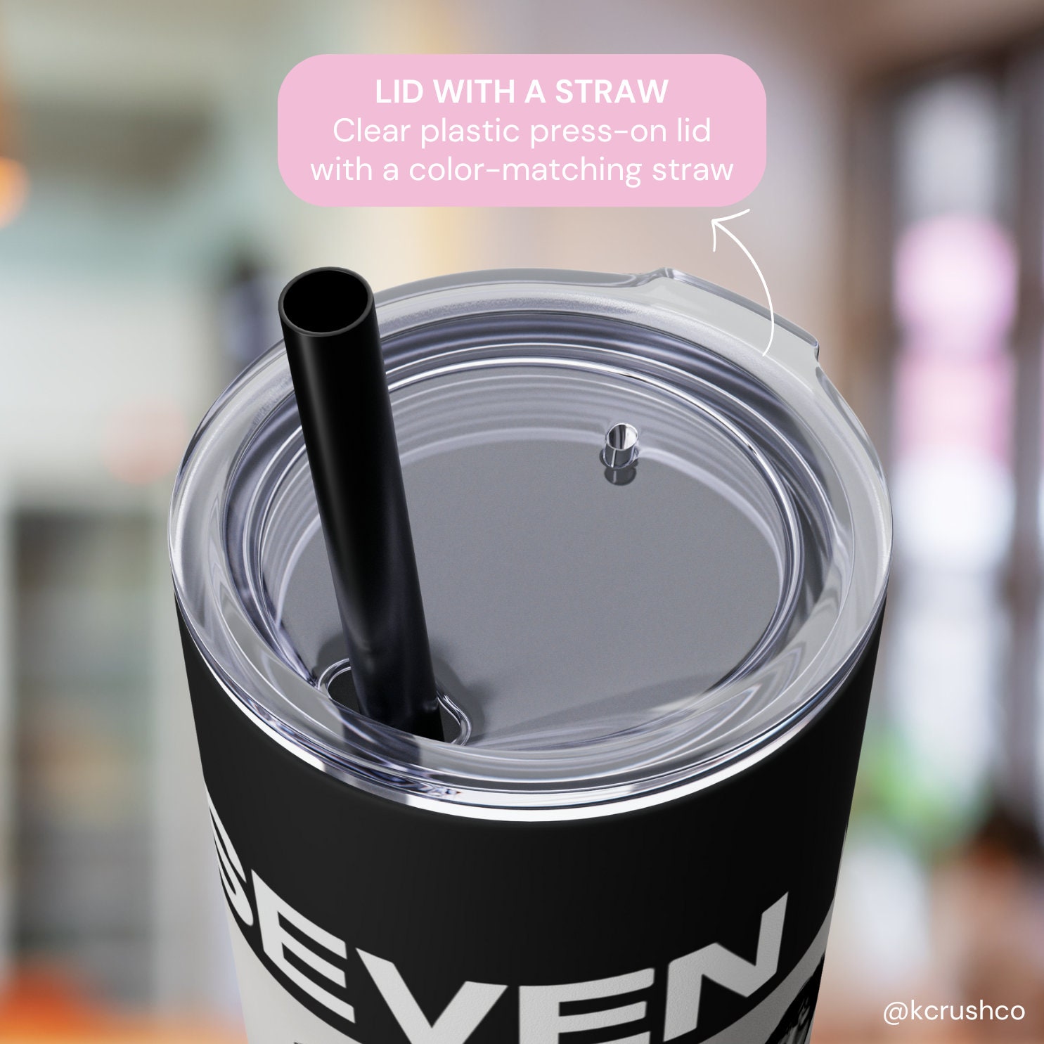 Jungkook 'seven' Stainless Steel Tumbler With Straw: BTS Fan Merch