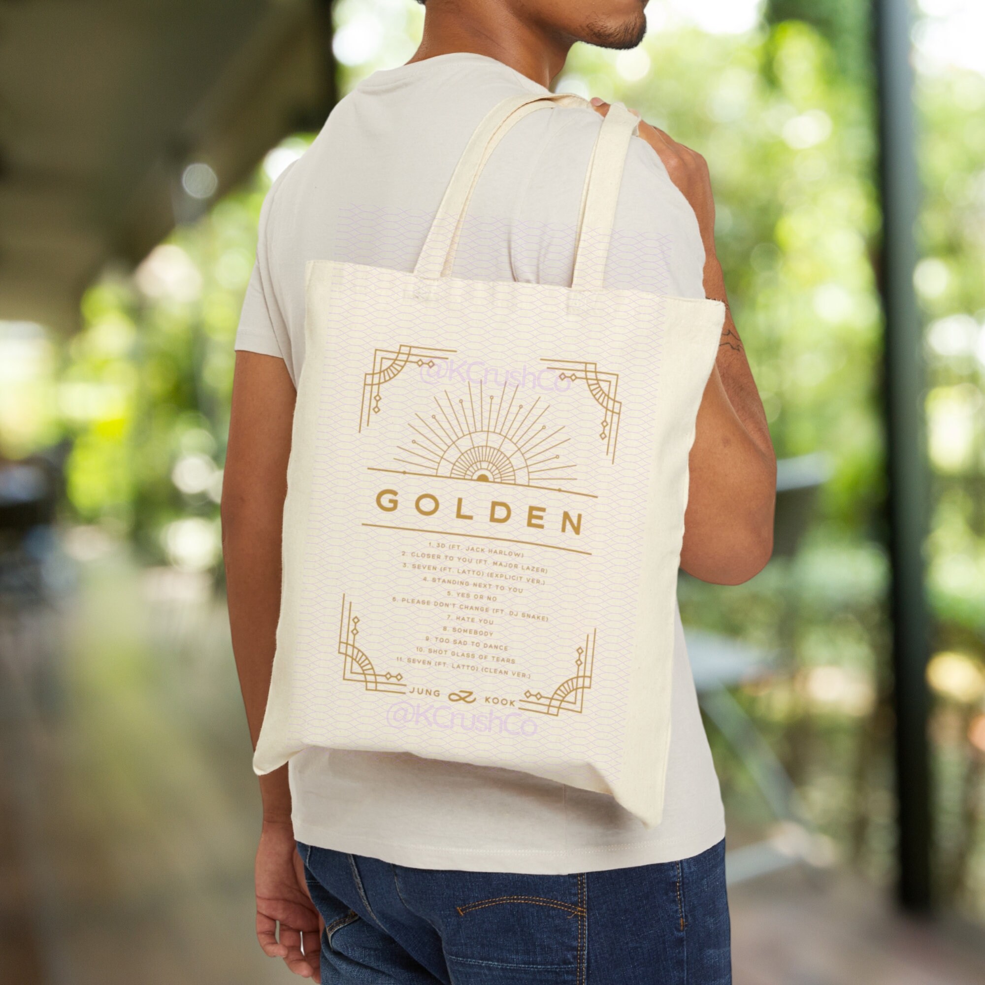 Jungkook Golden Tote Bag, Bts Jungkook Bag, Jungkook Fan