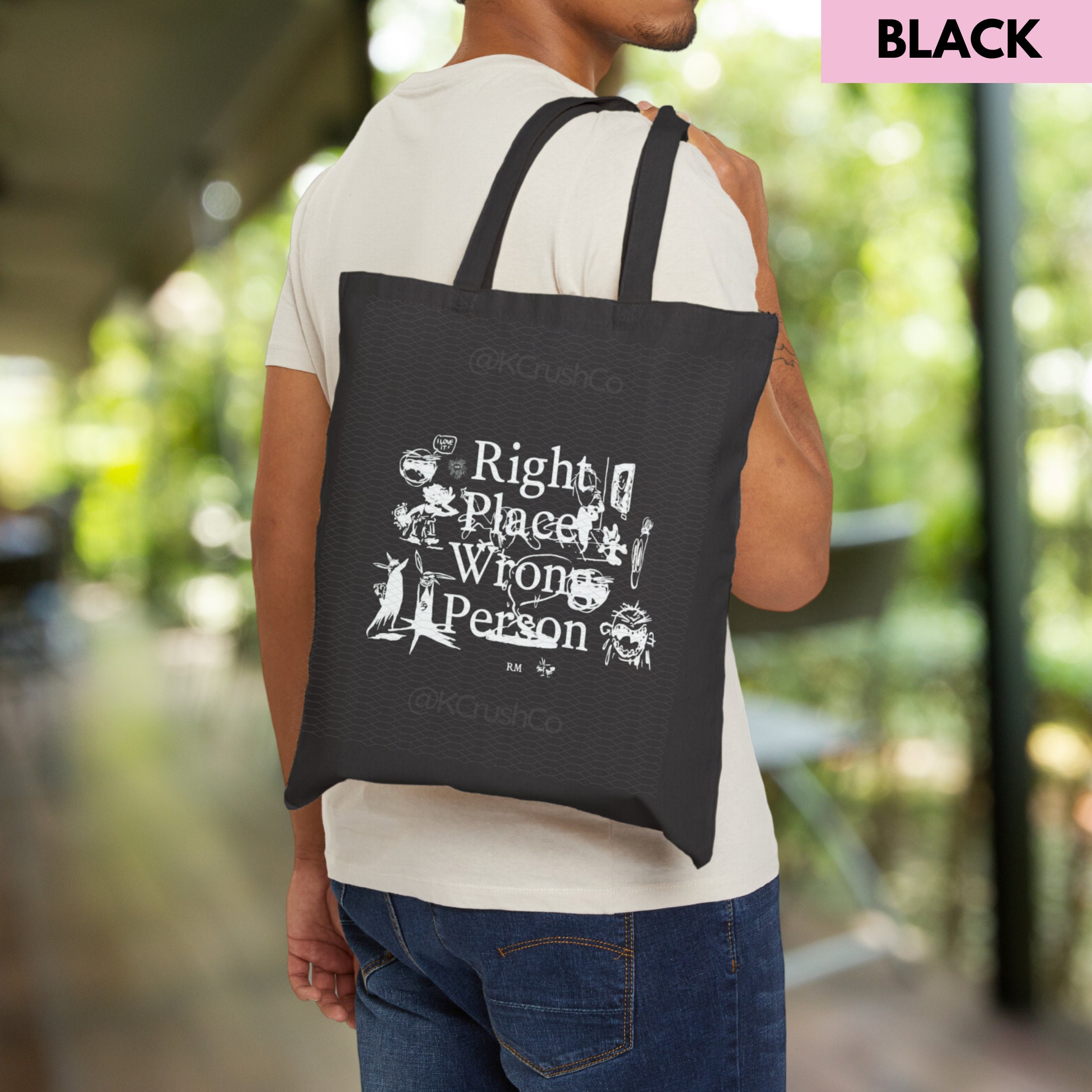 Bts Rm Tote Bag, RM Right Place Wrong Person Tote Bag
