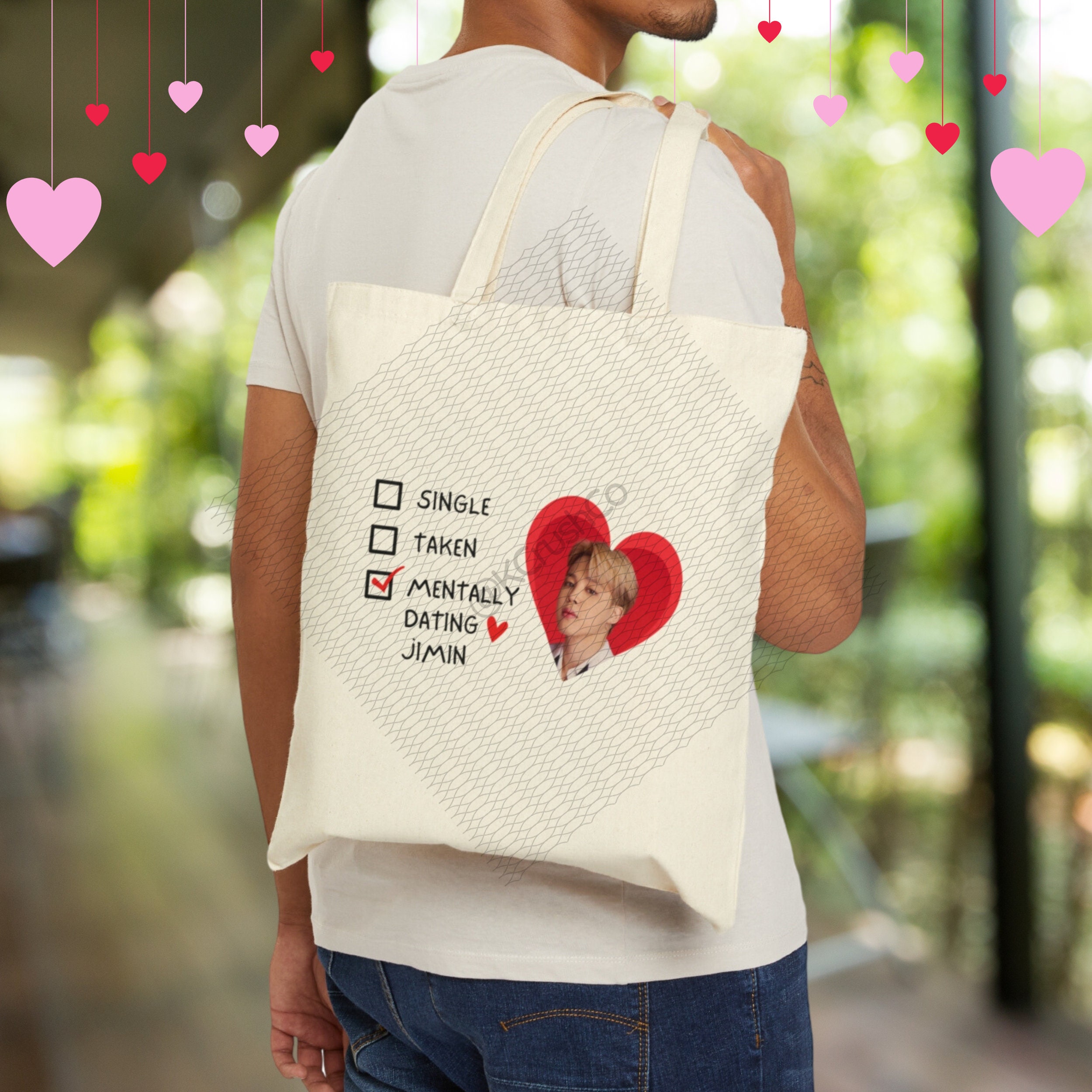 メンタルデート ジミン BTS トートバッグ：BTS グッズ、Kポップファン