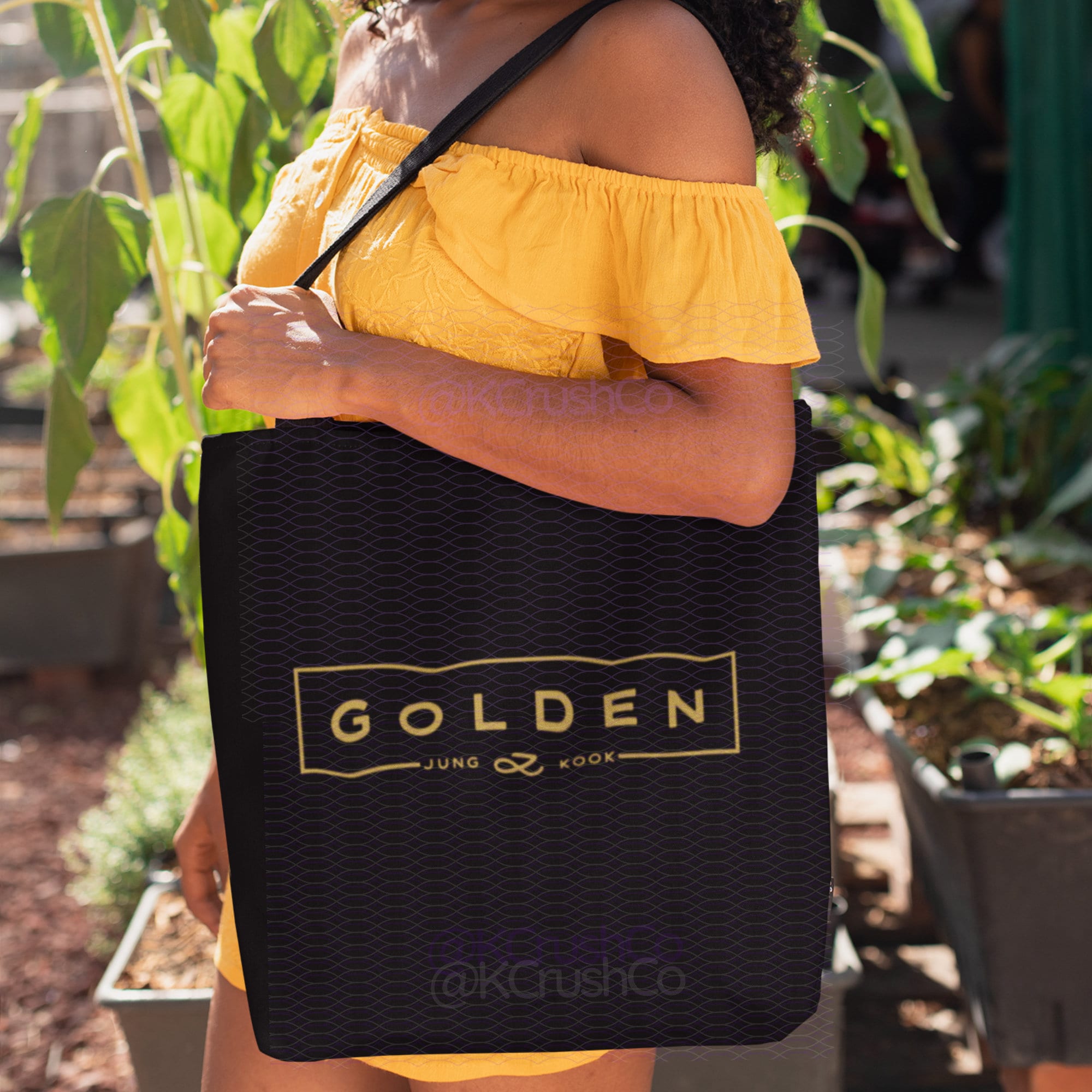Jungkook Golden Tote Bag, Bts Jungkook Tote Bag, JK Golden