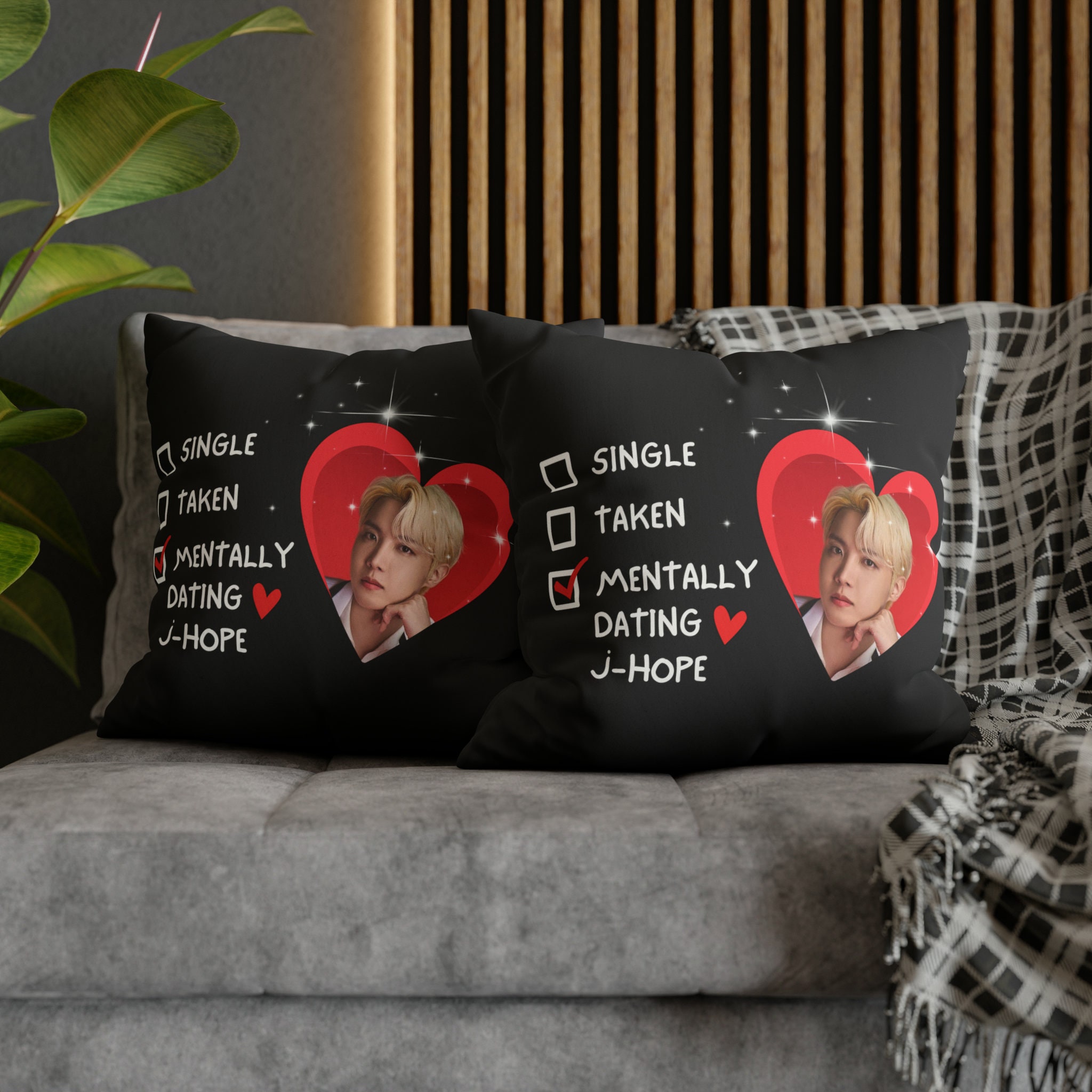 クッション・座布団 HUMAN HOPE CUSHION j-hope BTS J-hope Pillowcase: Mentally Dating, Bts Merch, Kpop Fan Gift