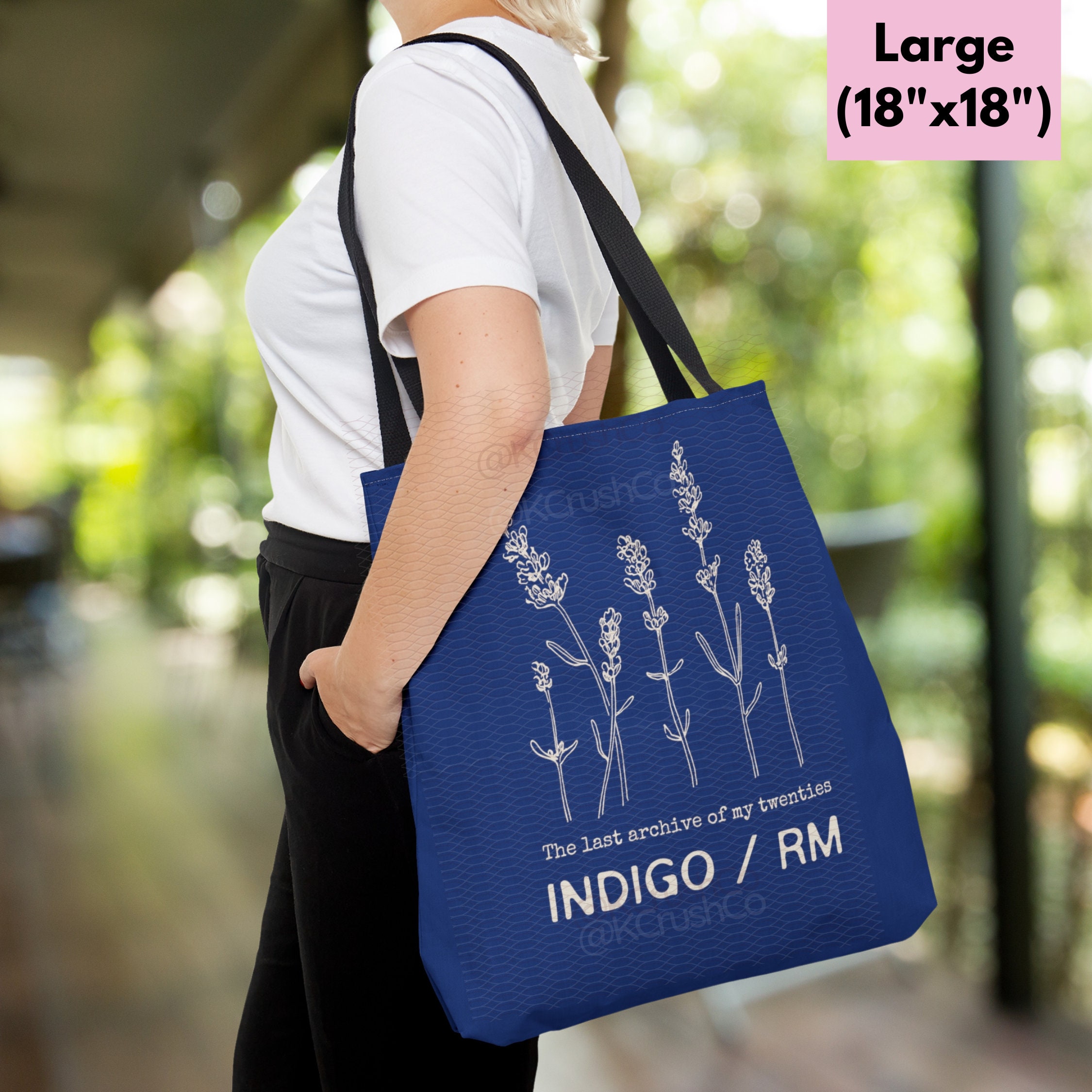 インディゴRMトートバッグ：20代の最後のアーカイブ、BTSファンへの