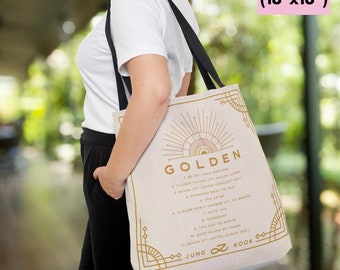Jungkook Golden Album Tote Bag: Kpop Fan Gift, BTS Merch, JK Bag