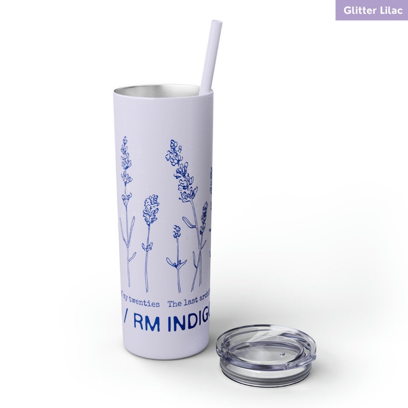 Indigo RM Skinny Tumbler With Straw Namjoon Tumbler Bts RM Etsy