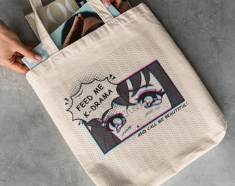 Feed Me K-Drama Tote Bag: Kawaii Korean Drama Fan Gift