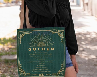 Jungkook Golden Album Tote Bag: Kpop Fan Gift, BTS Merch, JK Bag