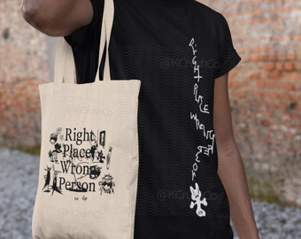 Bts Rm Tote Bag, RM Right Place Wrong Person Tote Bag