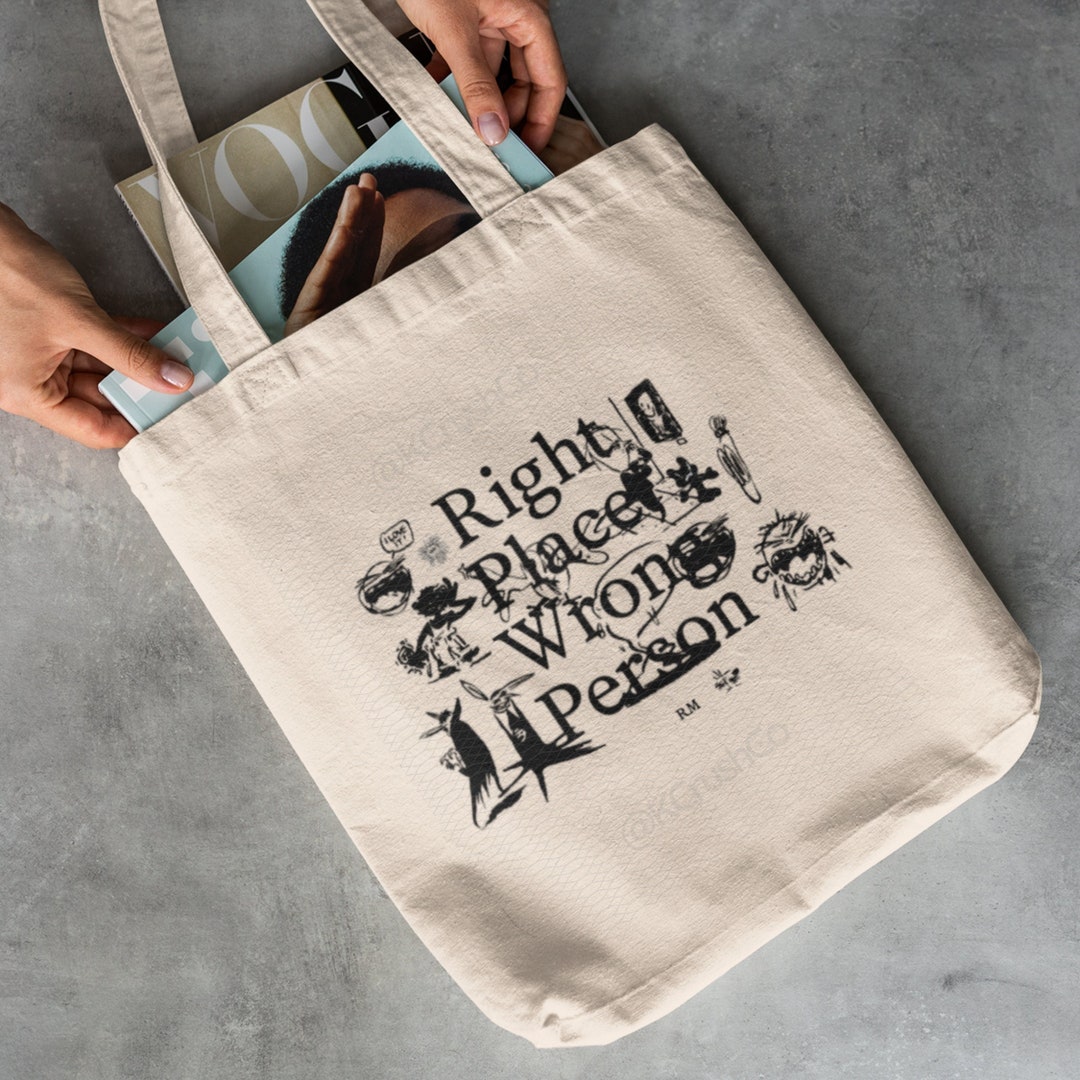 Bts Rm Tote Bag, RM Right Place Wrong Person Tote Bag