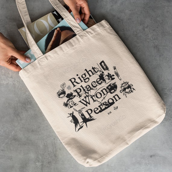 Bts Rm Tote Bag RM Right Place Wrong Person Tote Bag Namjoon Tote Bag Bts Fan Gift Bts Merch Kim Namjoon Bag Kpop Bag Bts Bag RM Bag Etsy
